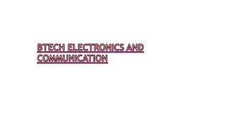 BTech Electronics and Communication