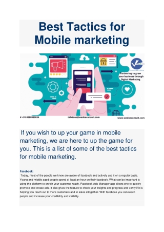 Best Tactics for Mobile marketing to build more audience