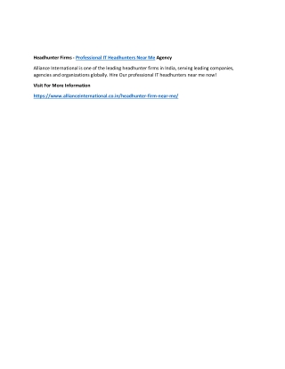 Headhunter Firms - Professional IT Headhunters Near Me Agency