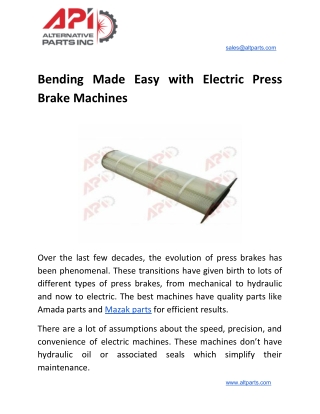 Bending Made Easy with Electric Press Brake Machines