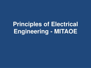 Principles of Electrical Engineering - MITAOE