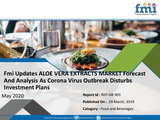 New Fmi Report Explores Impact Of Covid-19 Outbreak On ALOE VERA EXTRACTS MARKET