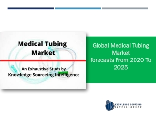 Medical Tubing Market to grow at a CAGR of 8.38%  (2019-2025)