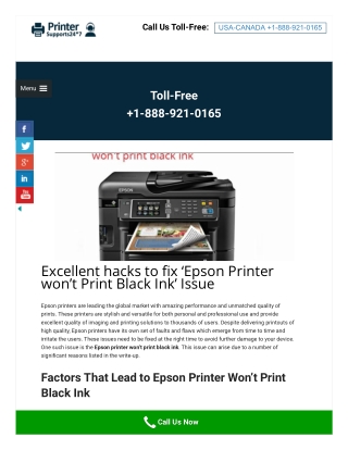 Easy To Fix Epson Printer Won’t Print Black