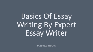 Basics Of Essay Writing By Expert Essay Writer