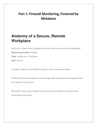 Part 1: Firewall Monitoring, Powered by Metabase