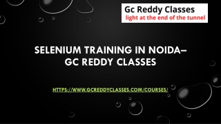 Selenium Training in Noida– Gc Reddy Classes