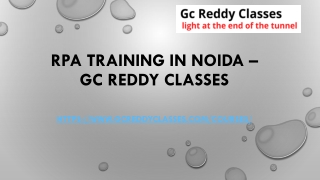 RPA Training in Noida – Gc Reddy Classes