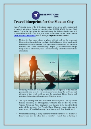Travel blueprint for the Mexico City