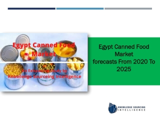 Egypt Canned Food Market Research report- Forecasts From 2020 To 2025
