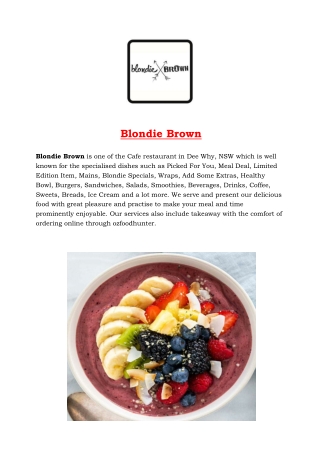 5% Off - Blondie Brown Dee Why sydney, NSW