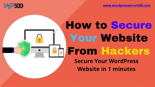 How to Secure Your Website From Hackers [Secure Your WordPress Website in 1 minute]