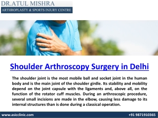 India's leading Shoulder Arthroscopy Surgeon in Delhi NCR