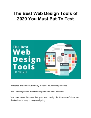 The Best Web Design Tools of 2020 You Must Put To Test