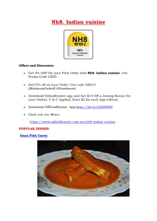 Nh8 Indian Restaurant Gungahlin,Canberra ACT - 5% Off