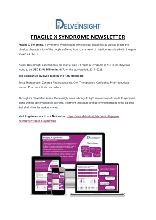 FRAGILE X SYNDROME NEWSLETTER | FXS Newsletter