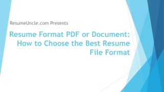 Resume Format PDF or Document: How to Choose the Best Resume File Format