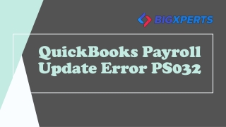 QuickBooks Payroll Error PS032