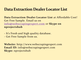 Data Extraction Dealer Locator List