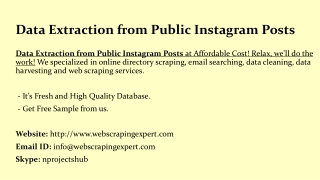 Data Extraction from Public Instagram Posts