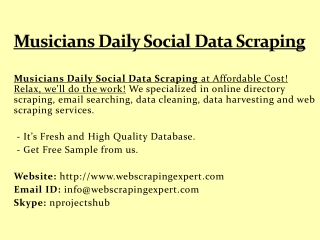Musicians Daily Social Data Scraping