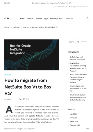 How to migrate from NetSuite Box V1 to Box V2?