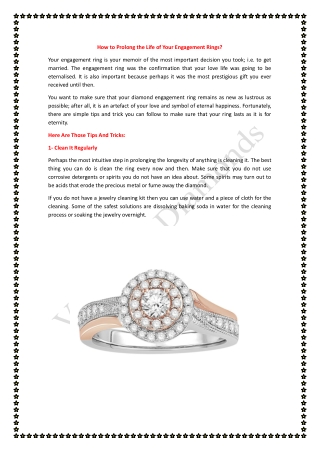 How to Prolong the Life of Your Engagement Rings?