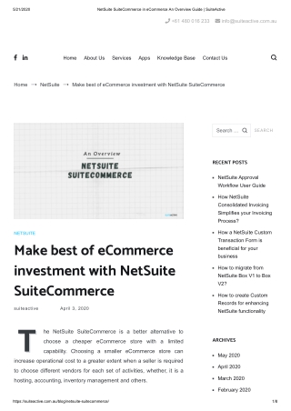 NetSuite SuiteCommerce