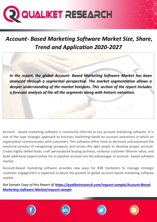 Global Account- Based Marketing Software Market Size,Share, Trend,growth and Application  2019-2025