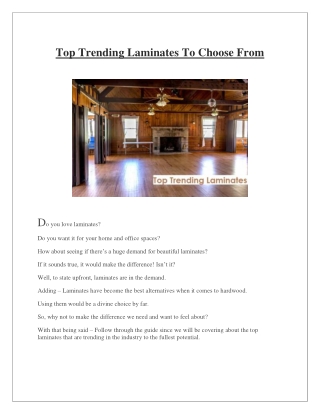 Top Trending Laminates To Choose From