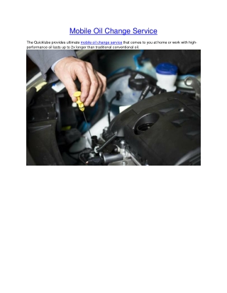 Mobile Oil Change Service