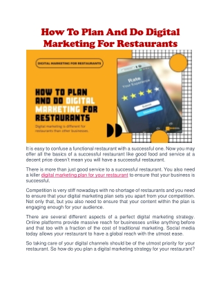 Digital marketing for restaurants