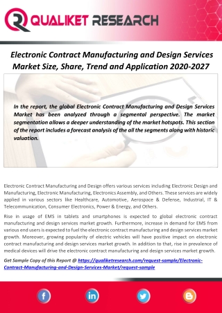 Electronic Contract Manufacturing and Design Services Market Application, Demand, Driving Factors, Growth and Regional A