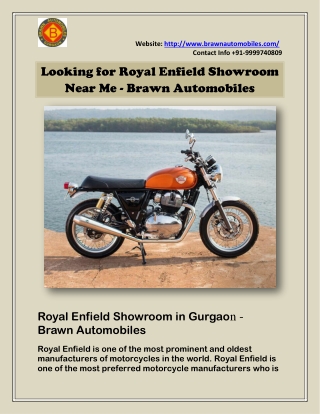 Looking for Royal Enfield Showroom Near Me - Brawn Automobiles