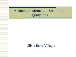 Almacenamiento de Sustancias Químicas