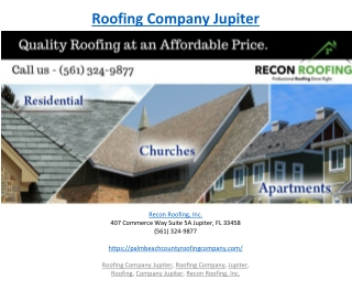 Roofing Company Jupiter