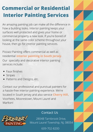 Commercial or Residential Interior Painting Services