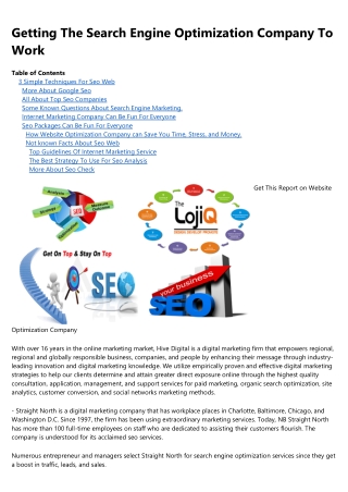 All about Search Engine Optimization Company