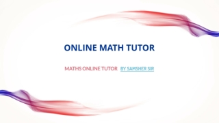 Online maths Tutor