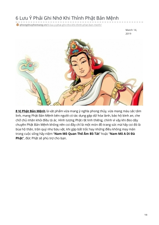 6 Lưu Ý Phải Ghi Nhớ Khi Thỉnh Phật Bản Mệnh