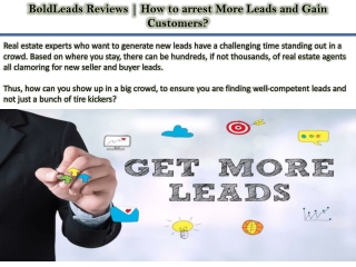 BoldLeads Reviews | How to arrest More Leads and Gain Customers?