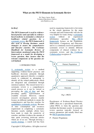 What are the PICO elements in systematic review? – Pubrica