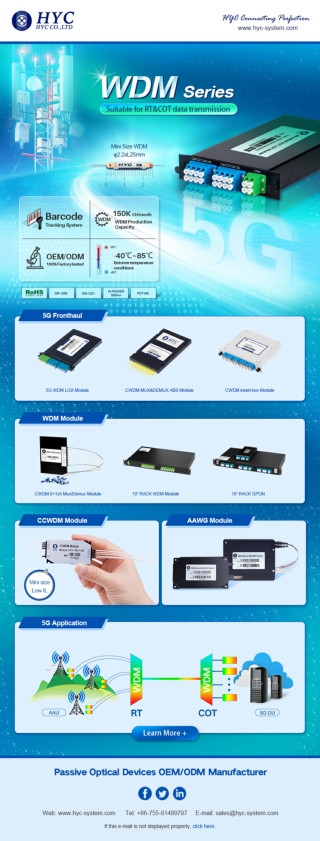 WDM Series Products for 5G Fronthaul Transmission