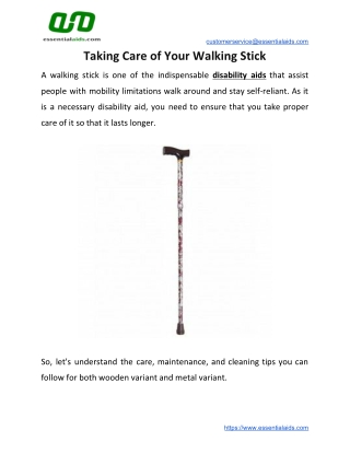 Taking Care of Your Walking Stick
