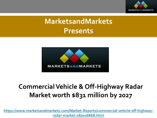Commercial Vehicle & Off-Highway Radar Market worth $831 million by 2027