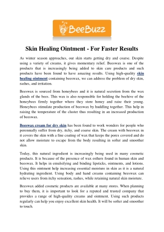 Skin Healing Ointment - For Faster Results