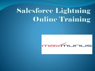 Salesforce Lightning Training by MaxMunus