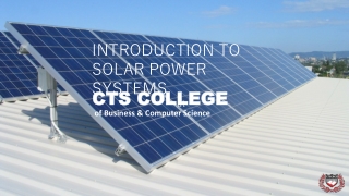 Introduction to Solar Power System - CTS College