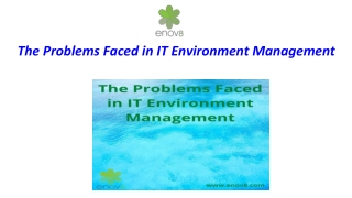 The Problems Faced in IT Environment Management