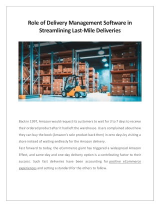 Role of Delivery Management Software in Streamlining Last-Mile Deliveries